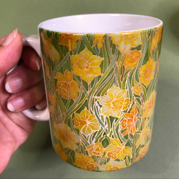 Spring Daffodils Glass chopping board - Yellow Flowers Placemats & Coasters - Yellow Tangerine Green Table Mats