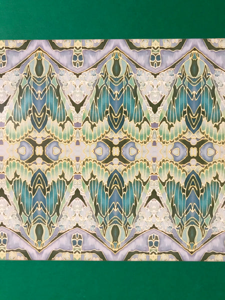 Sage Green Art Deco Butterfly Moth Tiles - Beautiful Ceramic Rectangular Border 6x8” Tiles - Kitchen Bathroom Tiles