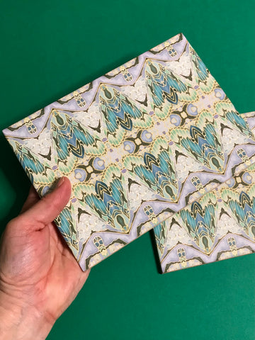 Sage Green Art Deco Butterfly Moth Tiles - Beautiful Ceramic Rectangular Border 6x8” Tiles - Kitchen Bathroom Tiles