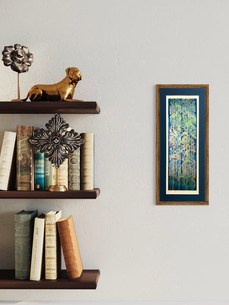 Forest Meditation Signed Print - Blue Green Grey Forest Print Art