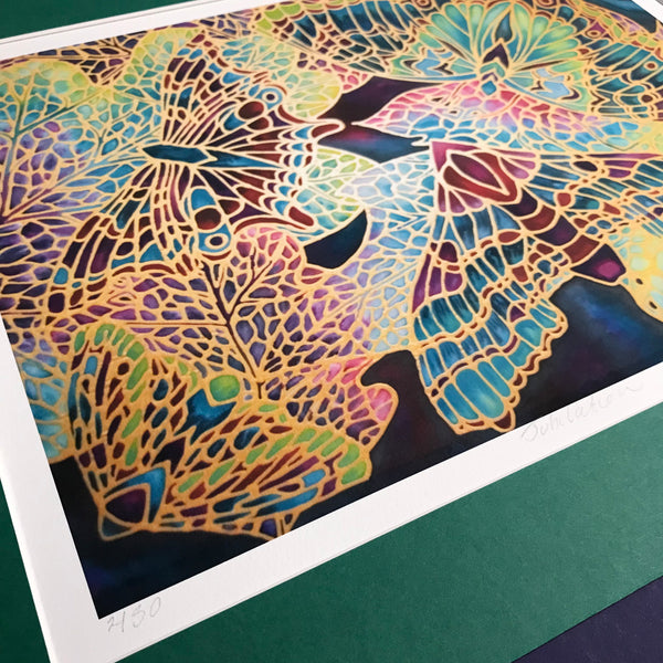 Glorious Butterflies Art Print - Jewel Colours Art
