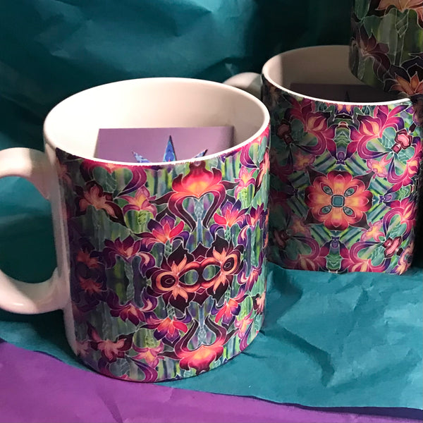 Purple Irises Set of 4 Mugs or Mug and Coaster Box Sets -  Mug Gift