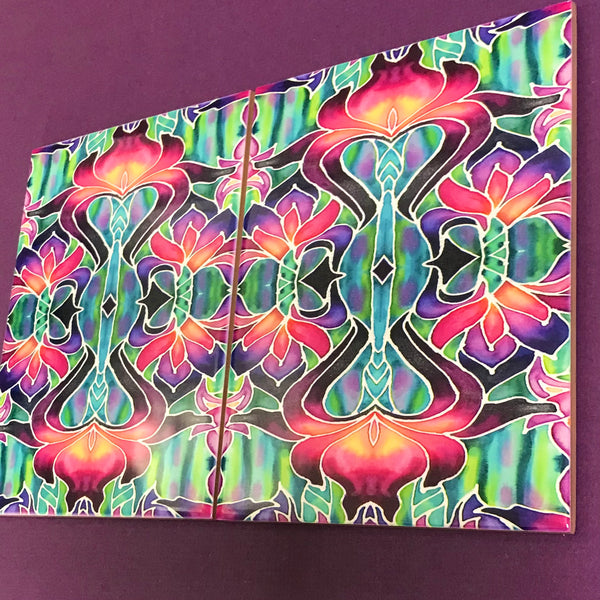 Art Nouveau Purpke Iris Tiles -  Ceramic Bohemian Decorative 6x8”  Tiles - Kitchen Bathroom Tiles