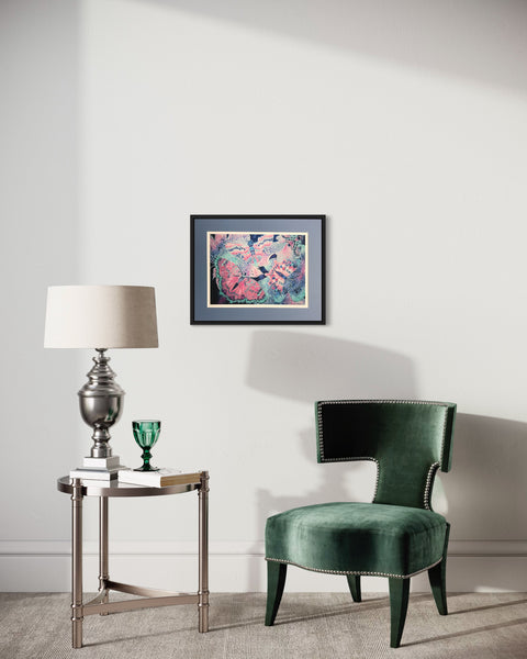 Pastel Calm Butterflies Art Print - Bedroom, Therapy Room, Gentle Art