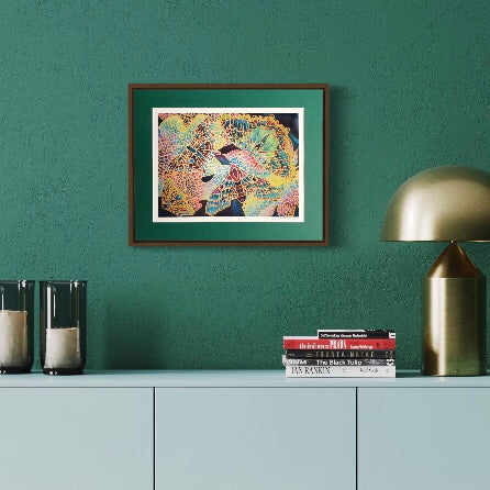 Rich Earthy Butterflies Art Print - Caramel and Moss Coloured Art