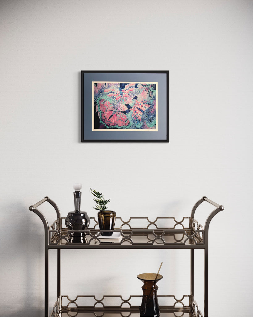 Pastel Calm Butterflies Art Print - Bedroom, Therapy Room, Gentle Art