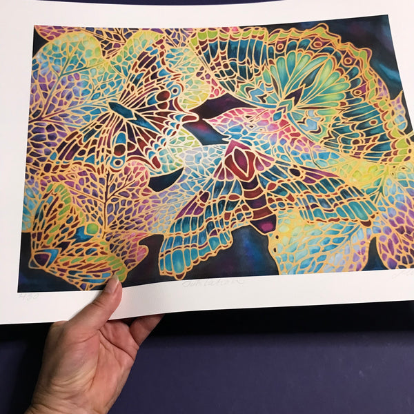 Glorious Butterflies Art Print - Jewel Colours Art