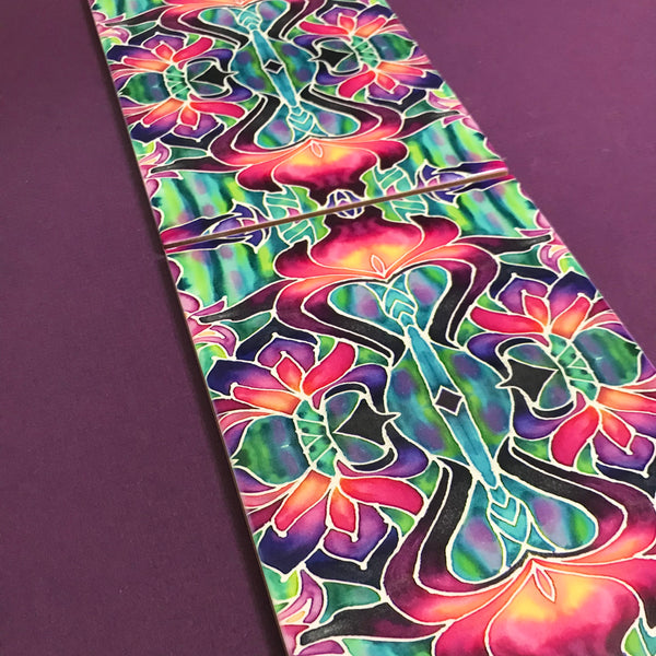 Art Nouveau Purpke Iris Tiles -  Ceramic Bohemian Decorative 6x8”  Tiles - Kitchen Bathroom Tiles