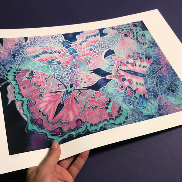 Pastel Calm Butterflies Art Print - Bedroom, Therapy Room, Gentle Art