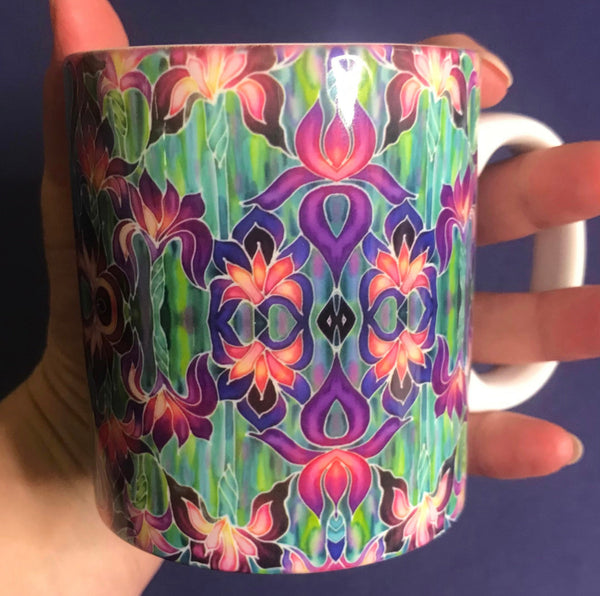 Purple Irises Set of 4 Mugs or Mug and Coaster Box Sets -  Mug Gift