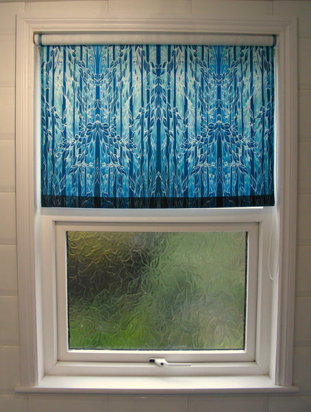 Teal Blue Trees Made to Order Blinds.  Blue Turquoise Aqua Roller blind. Bespoke blinds