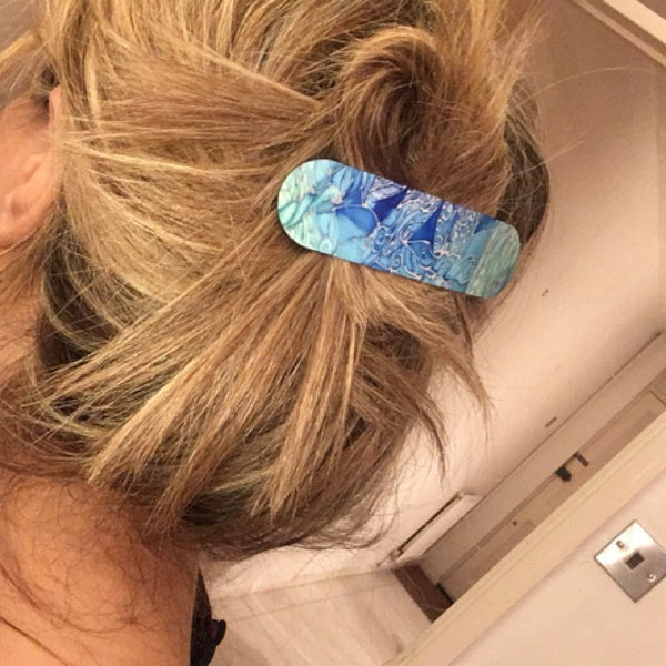 Blue Green Dragonfly Hair Slide