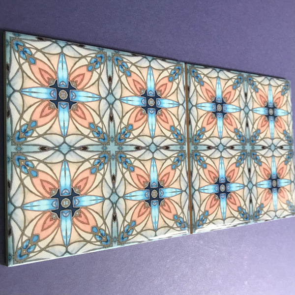 Italian Style Tiles - contemporary tile in blue grey and terracotta sand - Echoes of Assisi - 6x6"