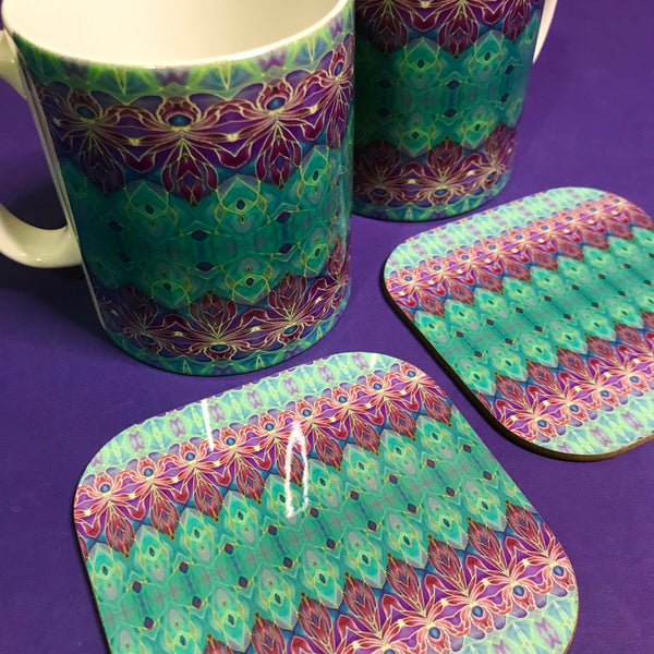 Persian Orchid High Quality Table Mats - Purple Turquoise Green Tableware