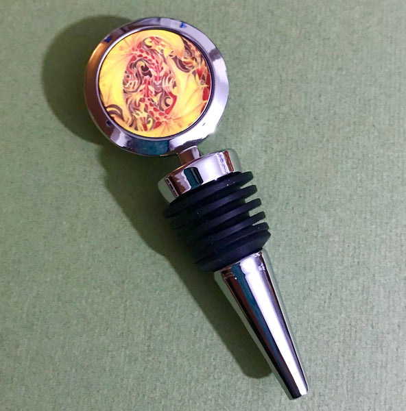 Red Dragon Wine Bottle Stopper - Love Dragons Bottle Bung - Mythical Creature Bottle Stopper - Wine Lovers Gift