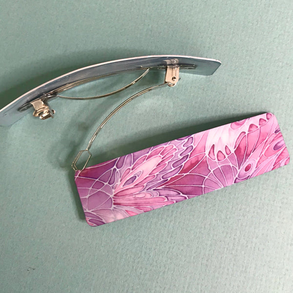 Pink Butterflies hair clip, barette, hairslide, stocking filler, gift for her, gift for woman, gifts for girls, pretty presents.