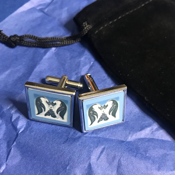 Fun Penguin Cuff Links Cool Blue - Gift for Him
