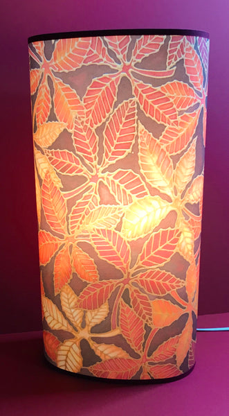 Rich Warm Beech Leaves Floor or Table lamp - Welcoming Art Lamplight - Free Standing Lamp