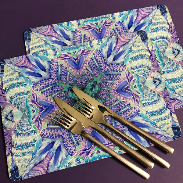 Persian Orchid High Quality Table Mats - Purple Turquoise Green Tableware