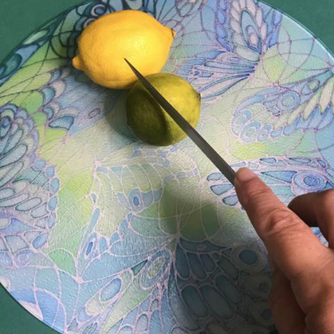 Green Tableware - Lime Green Placemats - Green Coasters - Green Glass Chopping boards - Green Glass Counter Savers - Green Glass Serving Platters - Butterfly Wings  - Green melamine serving tray - Green table mats - Durable hardwearing table mats - Meikie designs Sea Green Table Mats, Place Settings, Coasters, Mugs, Chopping Boards, Trivets, Round Table Mats, Mouse Mats. Emerald Aqua Teal Lime Turquoise. Round Table Mats. rectangular place mats.