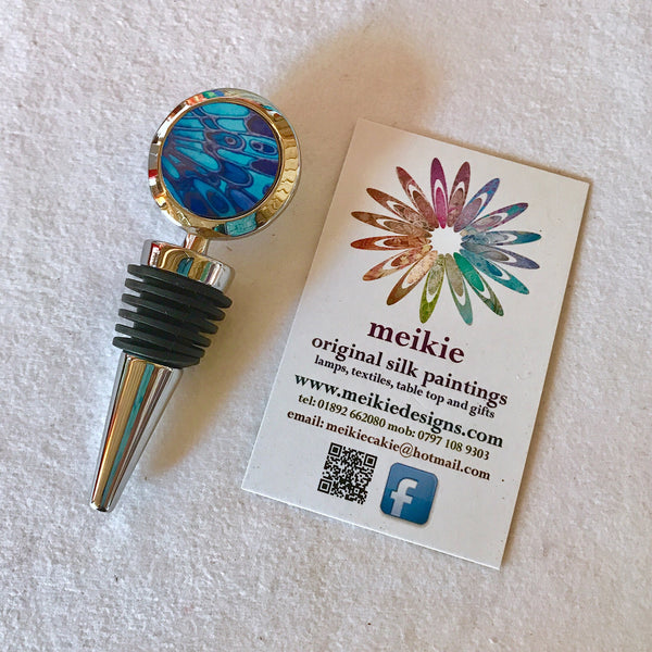 blue butterfly bottle stopper - wine bottle stopper- bottle bung - wine lovers gift