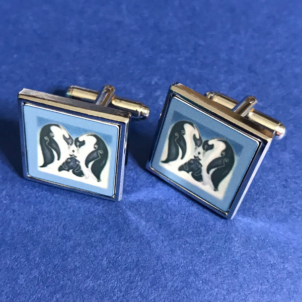 Fun Penguin Cuff Links Cool Blue - Gift for Him