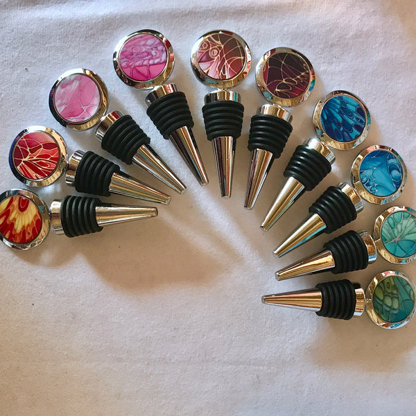 Blue Butterfly Bottle Stopper - Gift for Him or Her - Bottle Bung Deep Blues