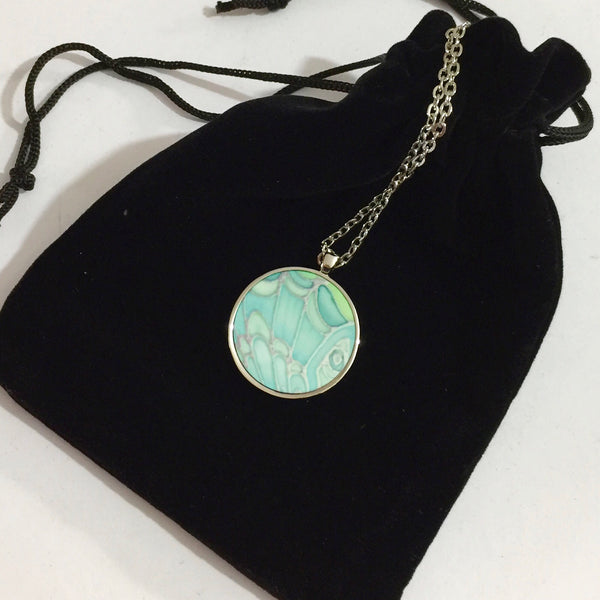 Pretty Green Butterfly Necklace - Circle or Heart Necklace - Affordable gift