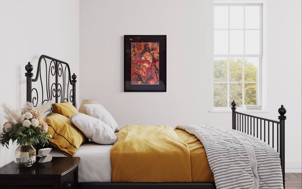 Deep and Moody Butterfly Heaven Painting - Butterflies hand painted silk  -  Dramatic Original Art