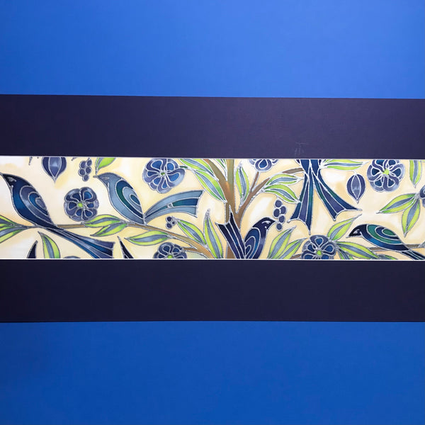 Song Birds in Trees Original Silk Painting - Hand-Painted Silk Art