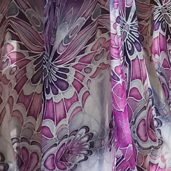 Lilac, Pink and Grey Butterfly Designer Luxury Velvet Curtain Fabric - for Upholstery and Soft Furnishings Too!