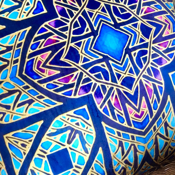 Rose Window Designer Cushions in Luxurious Velvet - Pink, Purple & Blue Dramatic Throw Pillow