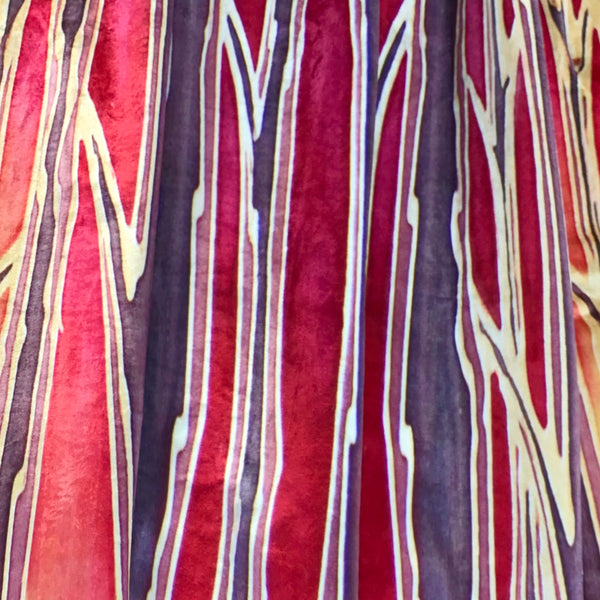 Rich Terracotta Rust Beaujolais Trees Designer Luxury Velvet fabric for curtains by the drop length needed