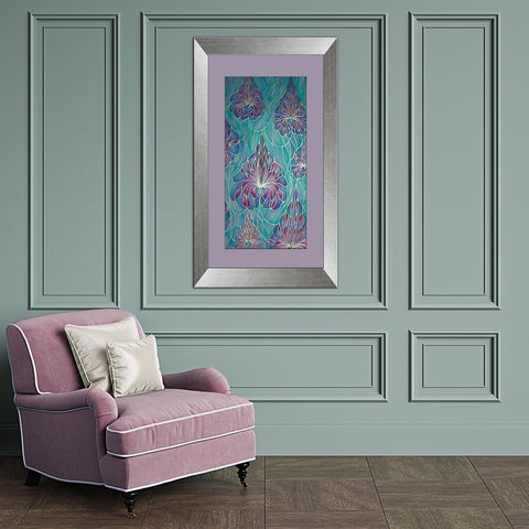 Lilac Orchid Silk Painting - Hand Painted Silk Orchids - purple lilac flower art