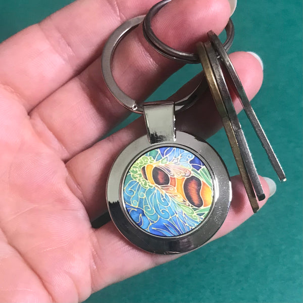 Bumble Bee Key Ring - Nature Lovers Gift for Him or Her - Present Bee Keepers