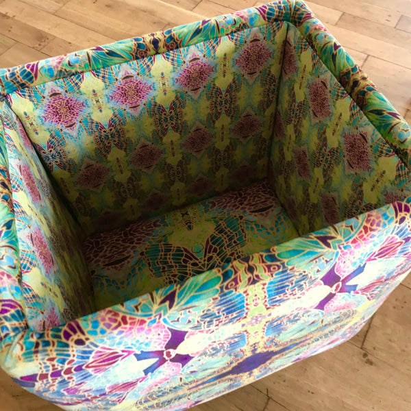SOLD Sumptuous luxury velvet footstool with storage -  green velvet stool with storage - one off Bespoke Upholstery.