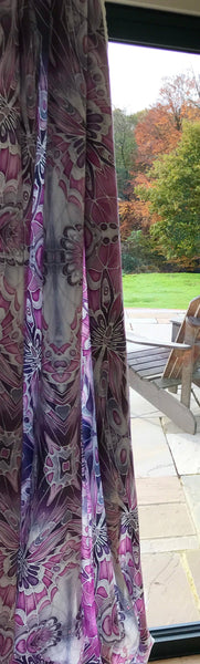 Lilac, Pink and Grey Butterfly Designer Luxury Velvet Curtain Fabric - for Upholstery and Soft Furnishings Too!