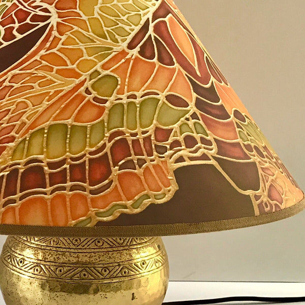 Butterfly Lamp Shade - green rust chocolate Pendant Shade - Atmospheric lamp Shade