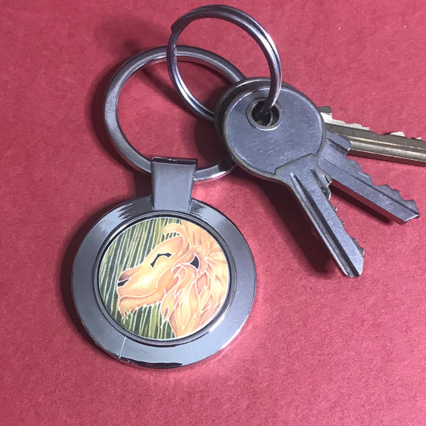 Smiling Lion Key Ring - Wildlife Lovers Gift for Him or Her - Present Lion Lovers