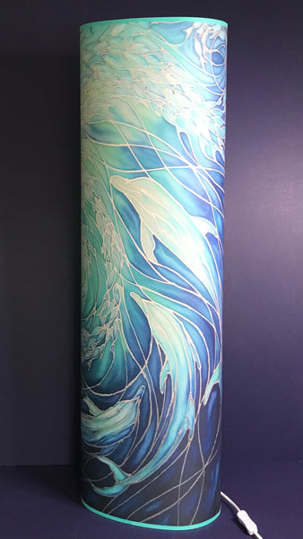Dolphin Shoal Contemporary Floor Lamp - Blue Dolphin  Art Lamp - Tranquil Calming  Free Standing Lamp