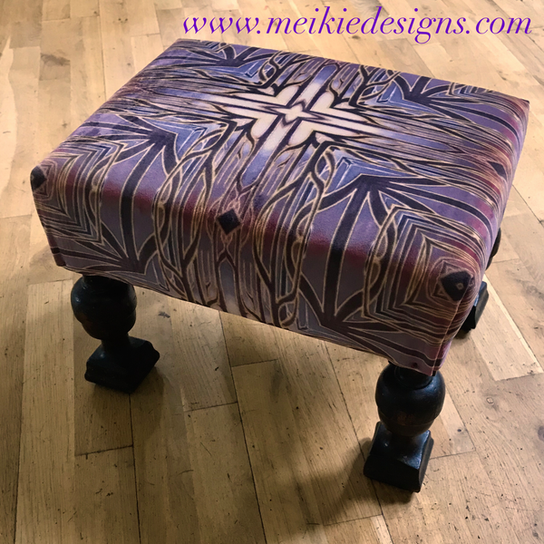 SOLD Luxury velvet dressing table stool - Footstool or Piano Stool- one off Bespoke Upholstery.