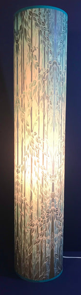Into the Woods Contemporary Floor Lamp  - Tranquil Light Art Lamp - Blue Turquoise Aqua trees Lamp