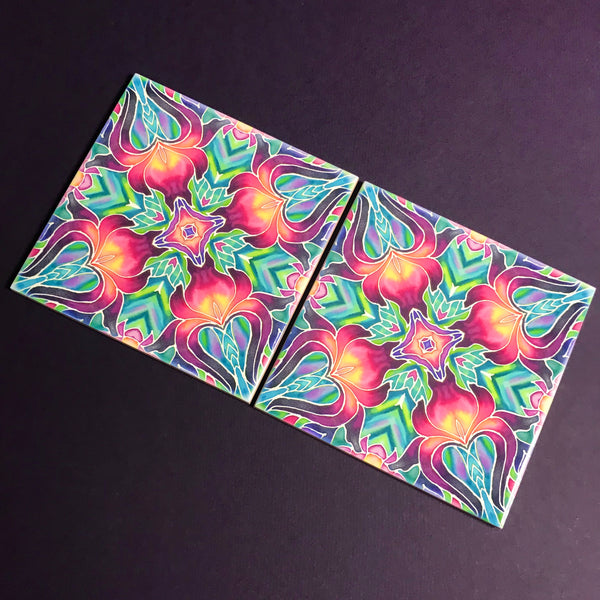 Purple Iris Arts and Crafts look Bathroom Tiles or Kitchen Tiles