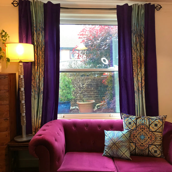 Dramatic Tree Silhouette Velvet Fabrics, Order by Drop Length Needed, Wide Range of Rich Colours for Curtains, Upholstery and Soft Furnishings