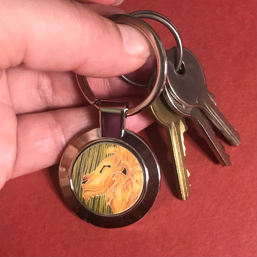 Smiling Lion Key Ring - Wildlife Lovers Gift for Him or Her - Present Lion Lovers