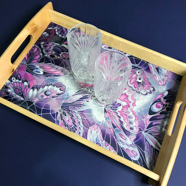 Purple Grey Placemats & Coasters - High Quality Table Mats - Purple Butterfly Tableware