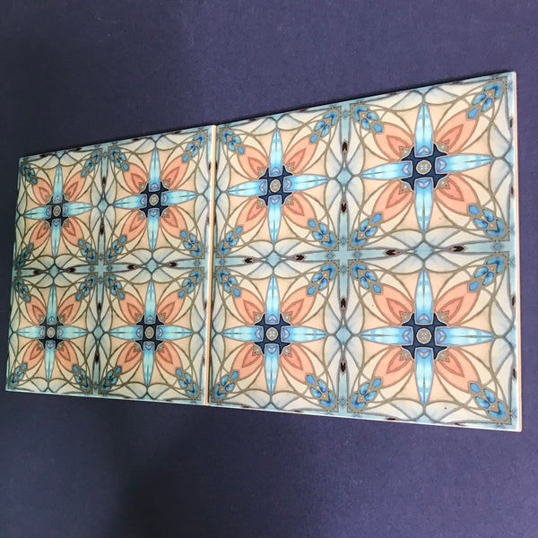 Italian Style Tiles - contemporary tile in blue grey and terracotta sand - Echoes of Assisi - 6x6"