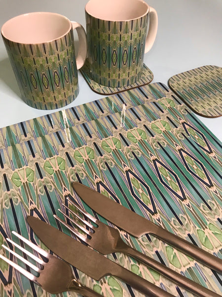 Deco Style duck egg, sage, turquoise Table Mats - green chopping boards
