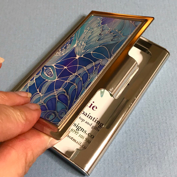 Blue Butterfly Business Card Holder