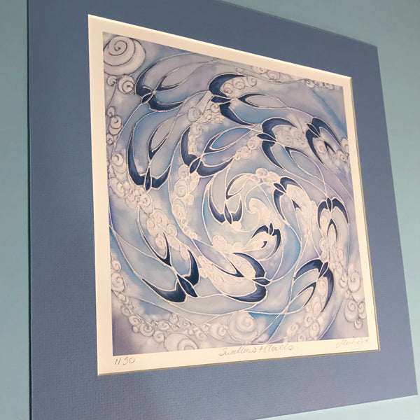 Swallows and Clouds Signed Print - Living Room Bedroom Bathroom Art